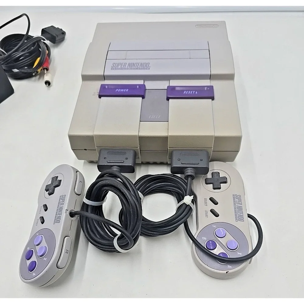 SNES Super Nintendo System Original Console Wired Retro Controllers‎ 90's TESTED